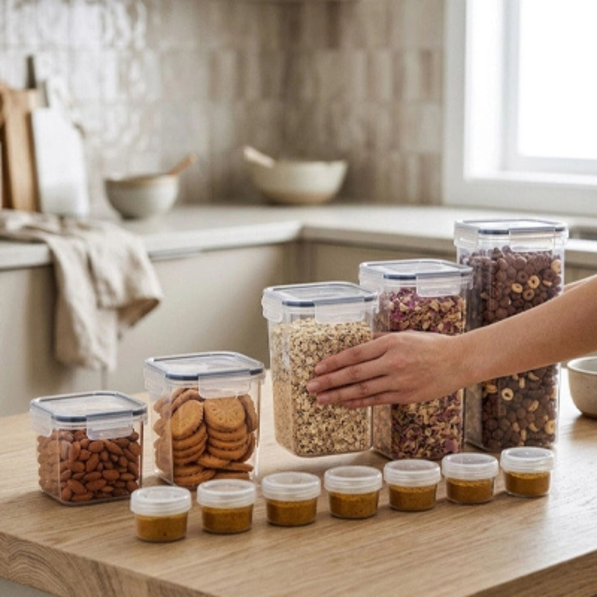 boite de conservation alimentaire douze pieces plastiques
