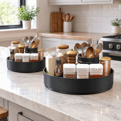plateau tournant acier duo