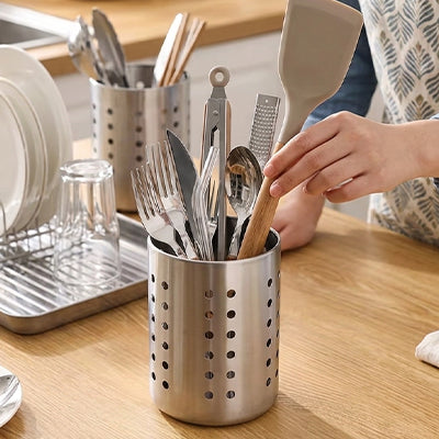 pot ustensiles inox rangement